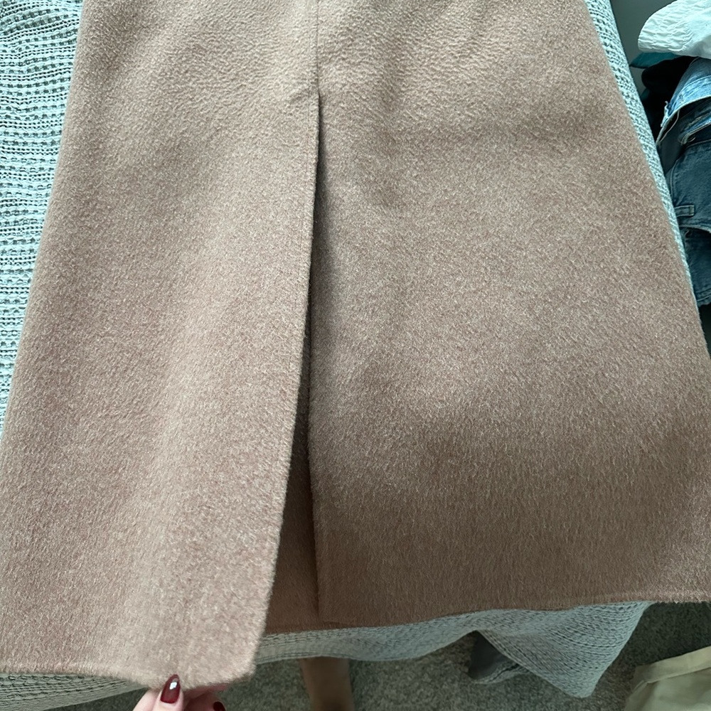 Vince Brushed Wool Long Coat in Vintage Rose - Picture 15 of 16